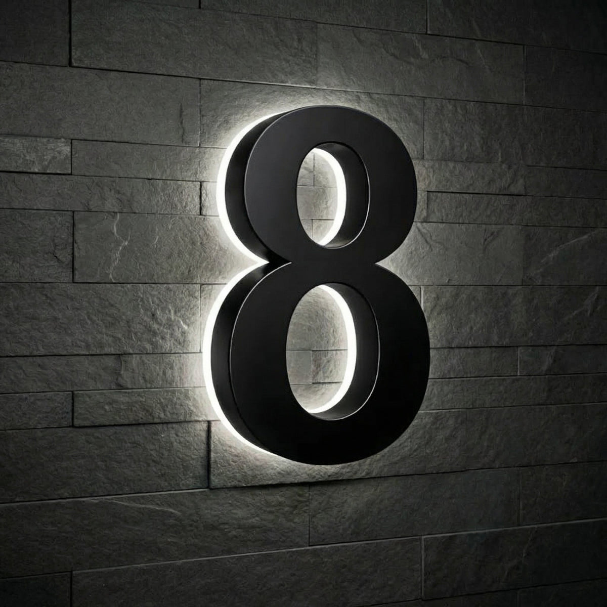 5 inch backlit house numbers - 5000k ABS Polymer - Waterproof