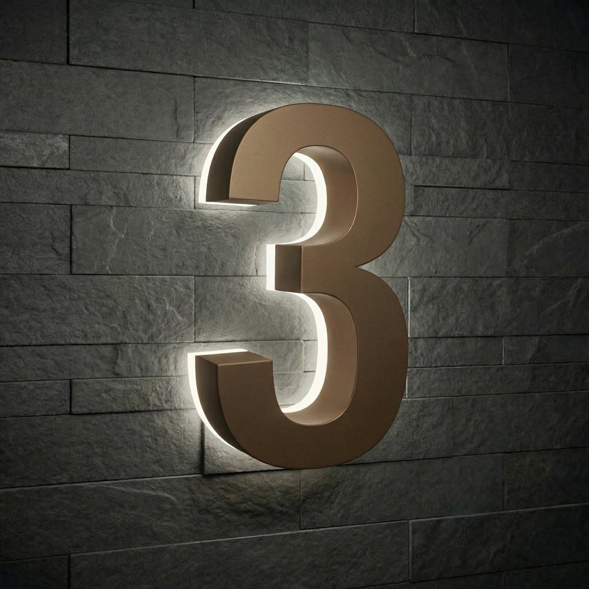 5 inch backlit house numbers - 5000k ABS Polymer - Waterproof