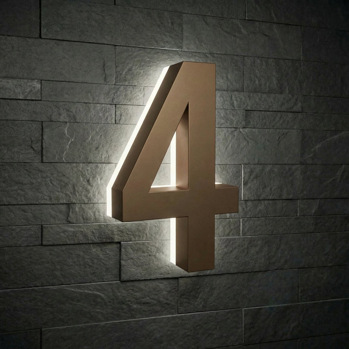 5 inch backlit house numbers - 5000k ABS Polymer - Waterproof