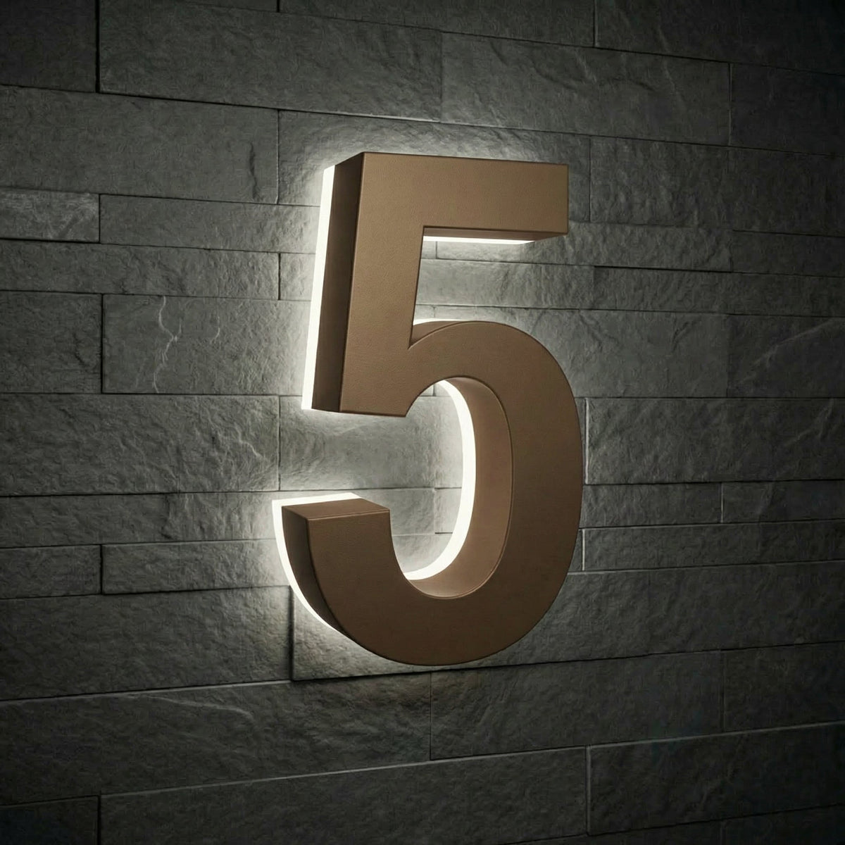 5 inch backlit house numbers - 5000k ABS Polymer - Waterproof