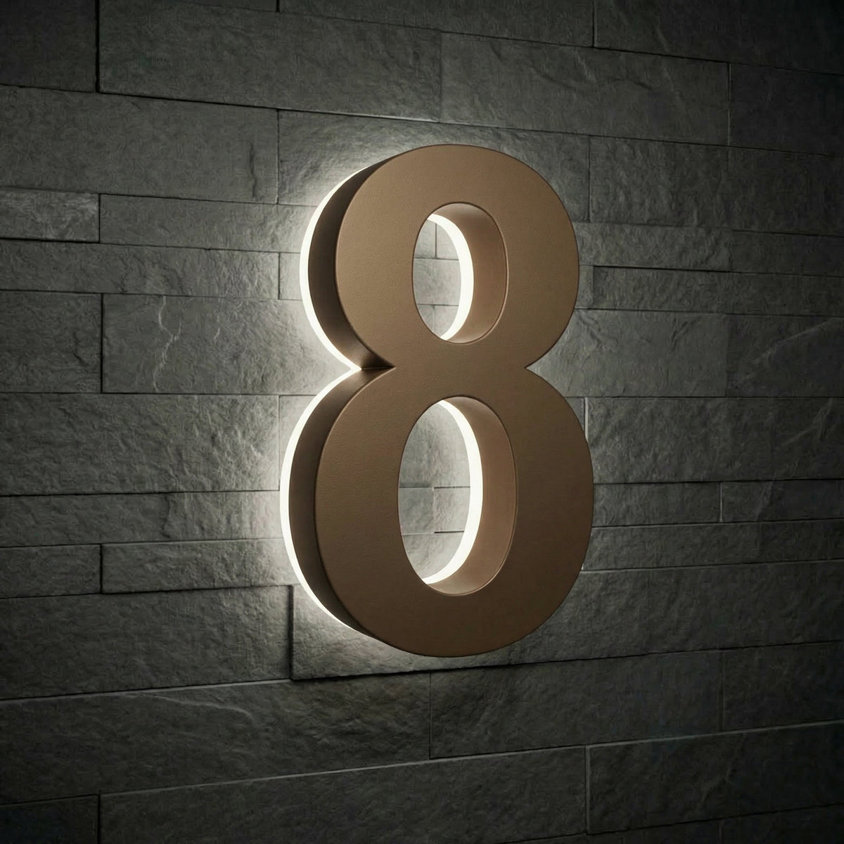 5 inch backlit house numbers - 5000k ABS Polymer - Waterproof
