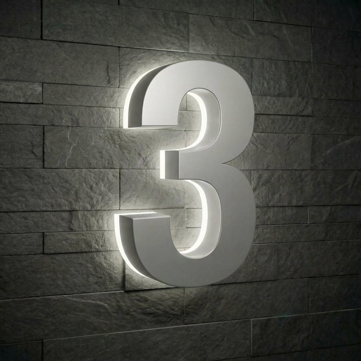 5 inch backlit house numbers - 5000k ABS Polymer - Waterproof