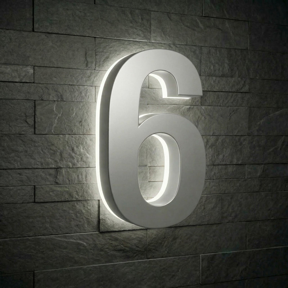 5 inch backlit house numbers - 5000k ABS Polymer - Waterproof