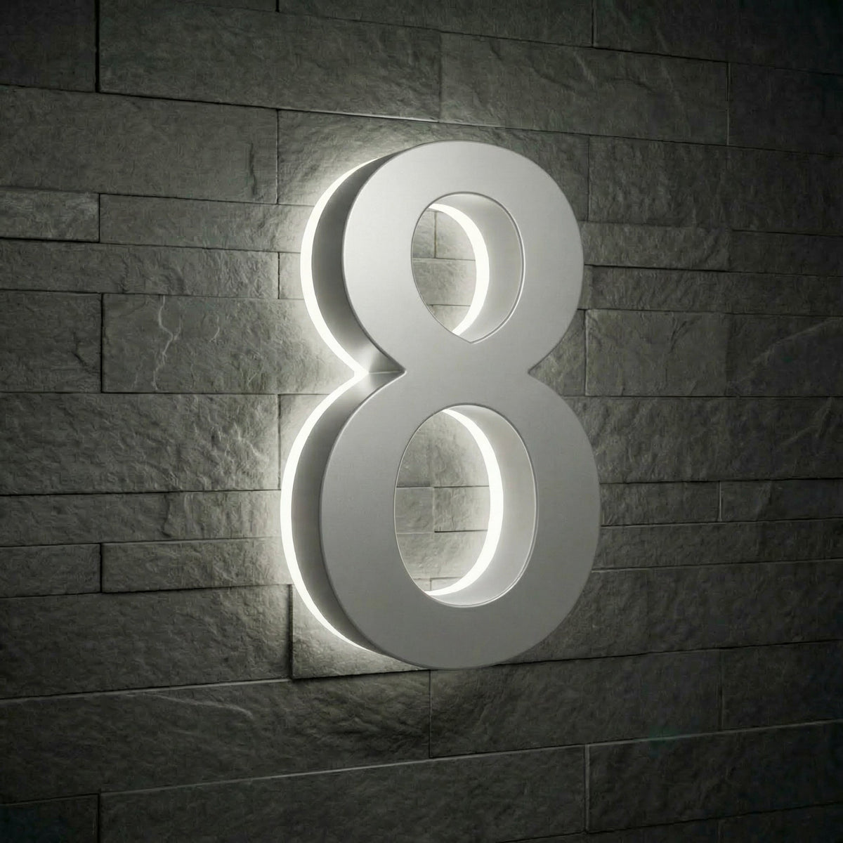 5 inch backlit house numbers - 5000k ABS Polymer - Waterproof