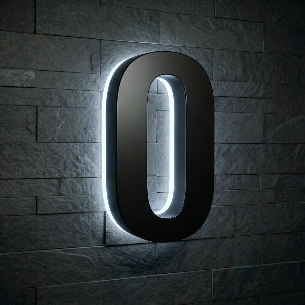 5 inch backlit house numbers - 6000k Stainless Steel - Waterproof