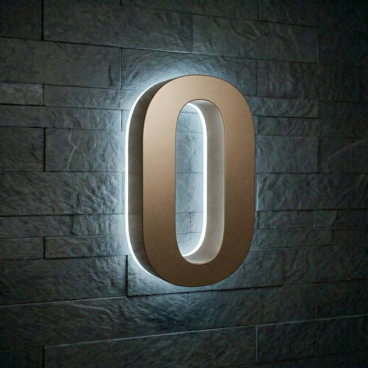 5 inch backlit house numbers - 6000k Stainless Steel - Waterproof
