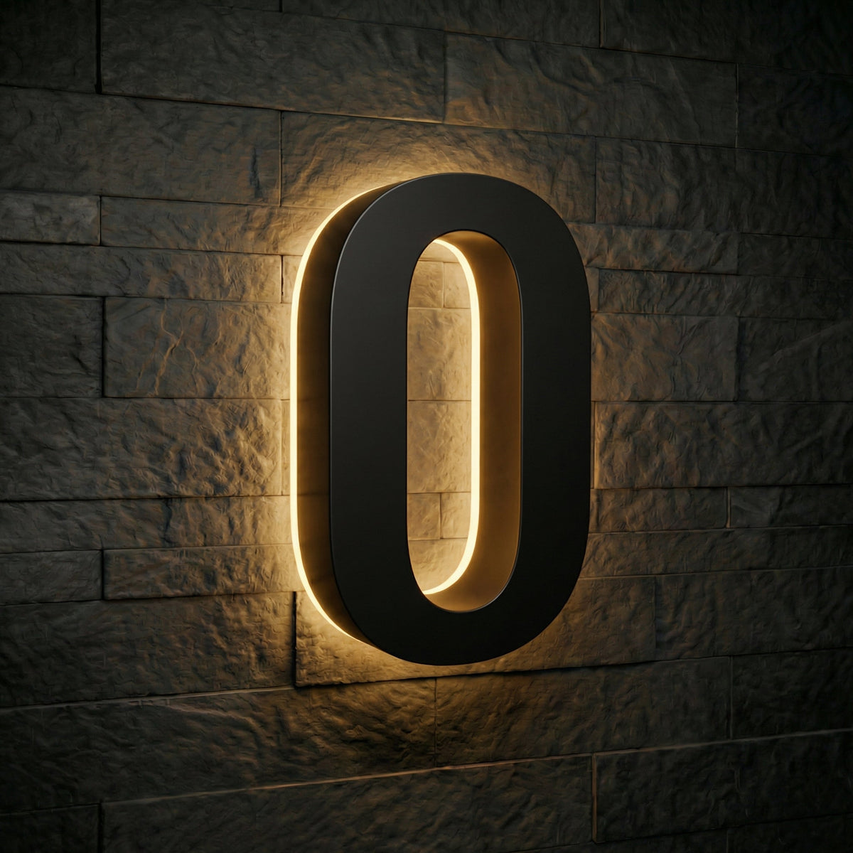 4 inch backlit house numbers - 2700k Stainless Steel - Waterproof