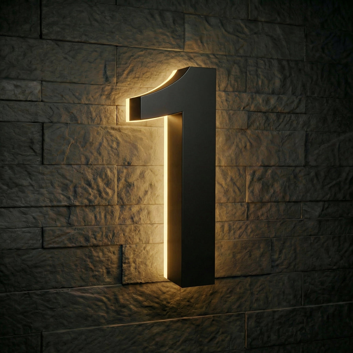 4 inch backlit house numbers - 2700k Stainless Steel - Waterproof