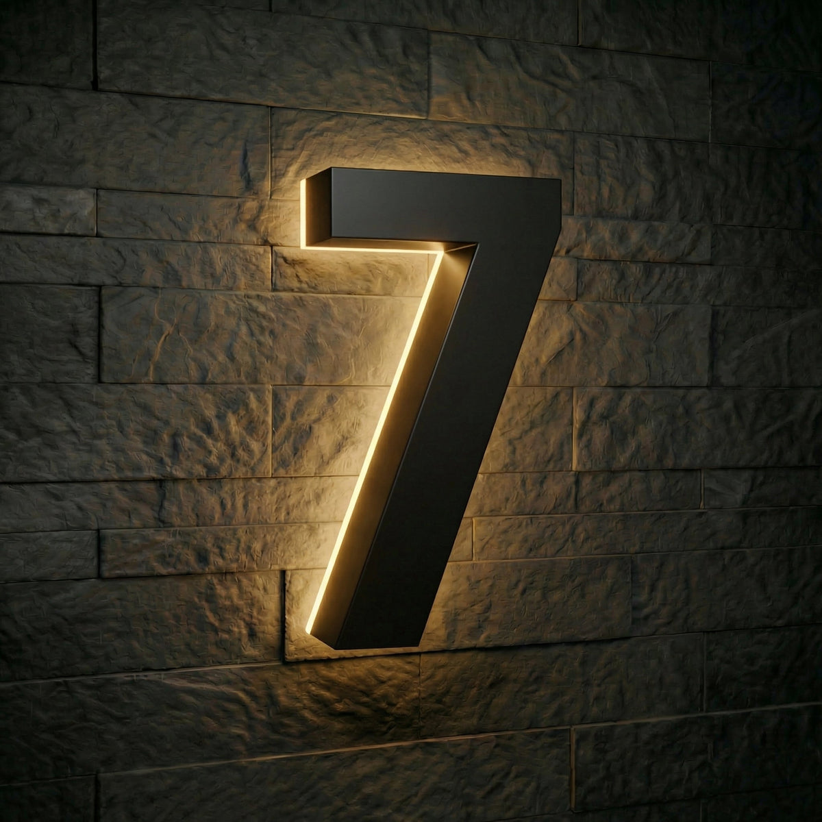 4 inch backlit house numbers - 2700k Stainless Steel - Waterproof