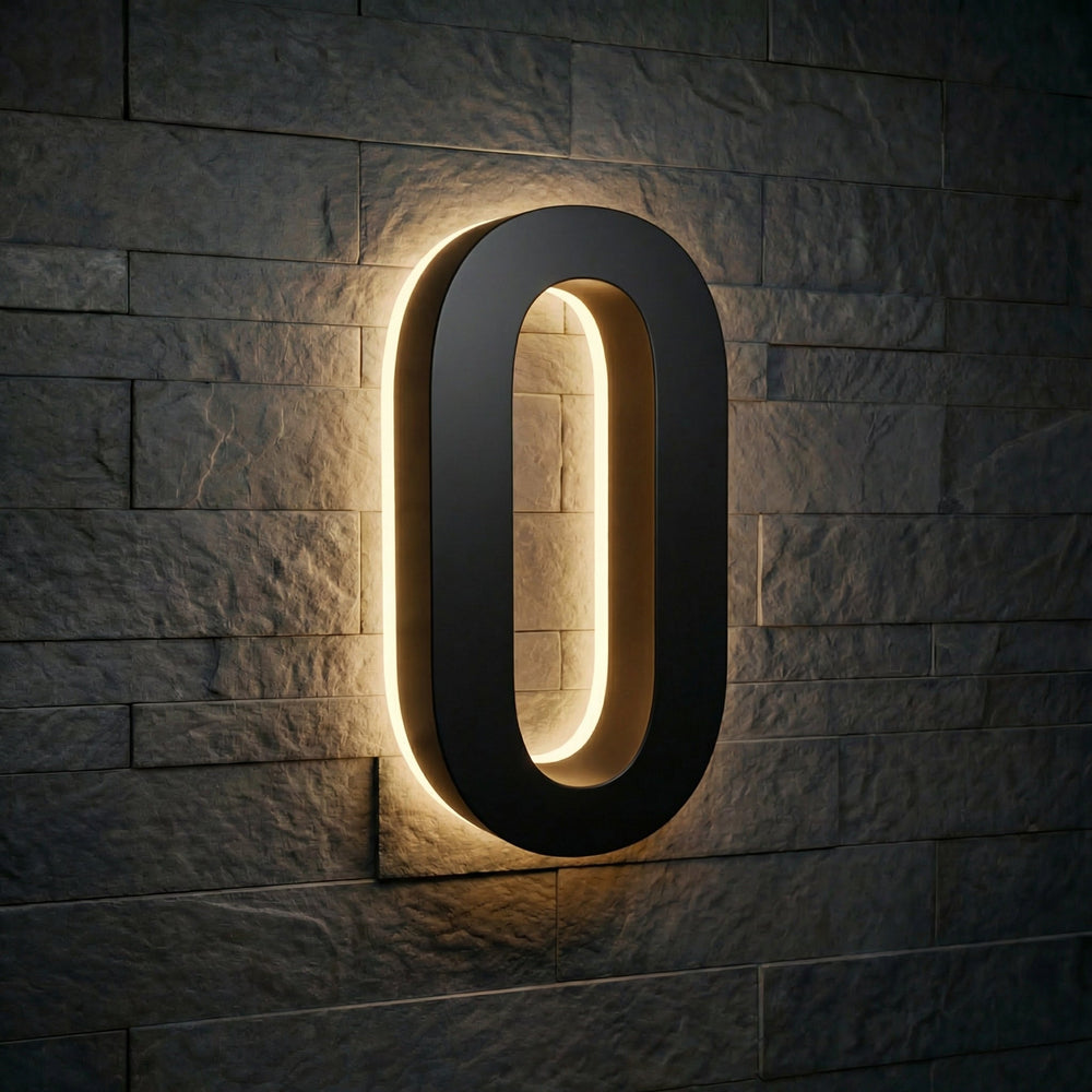 5 inch backlit house numbers - 2700k ABS Polymer - Waterproof