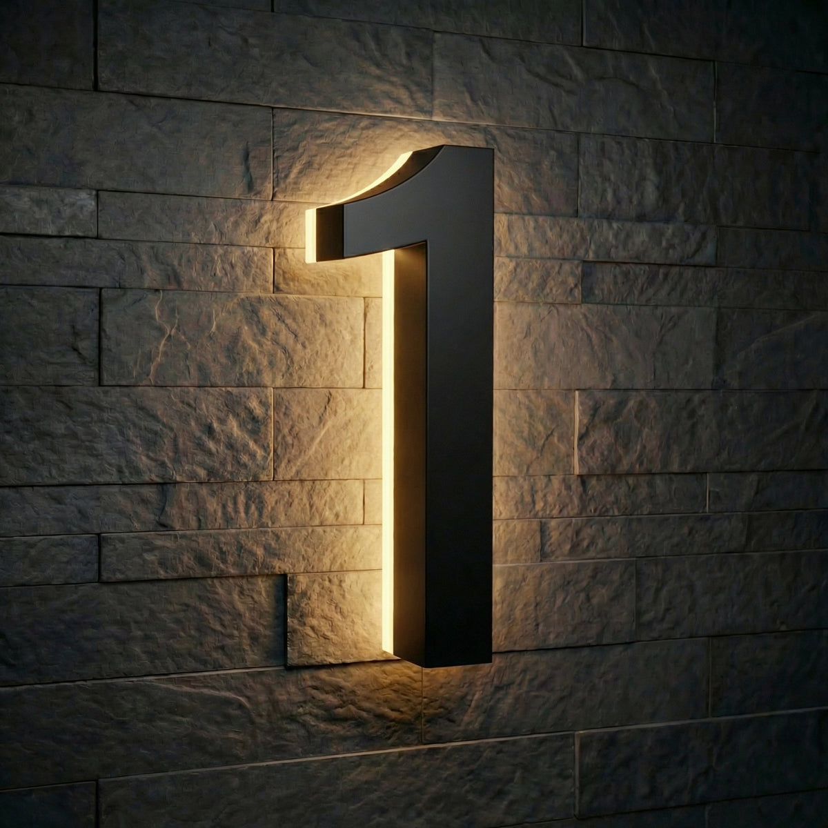 5 inch backlit house numbers - 2700k ABS Polymer - Waterproof