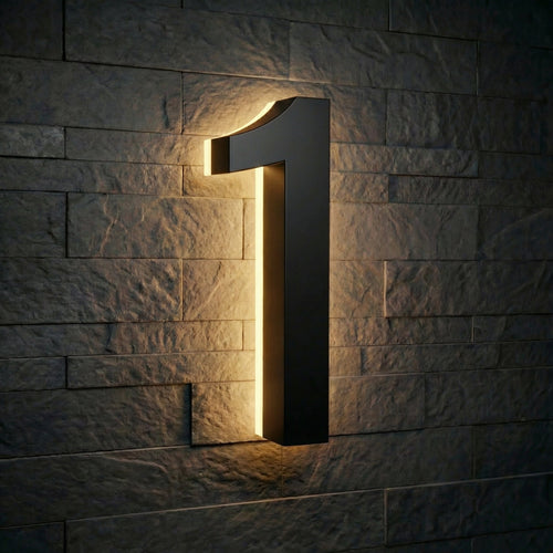 5 inch backlit house numbers - 2700k ABS Polymer - Waterproof