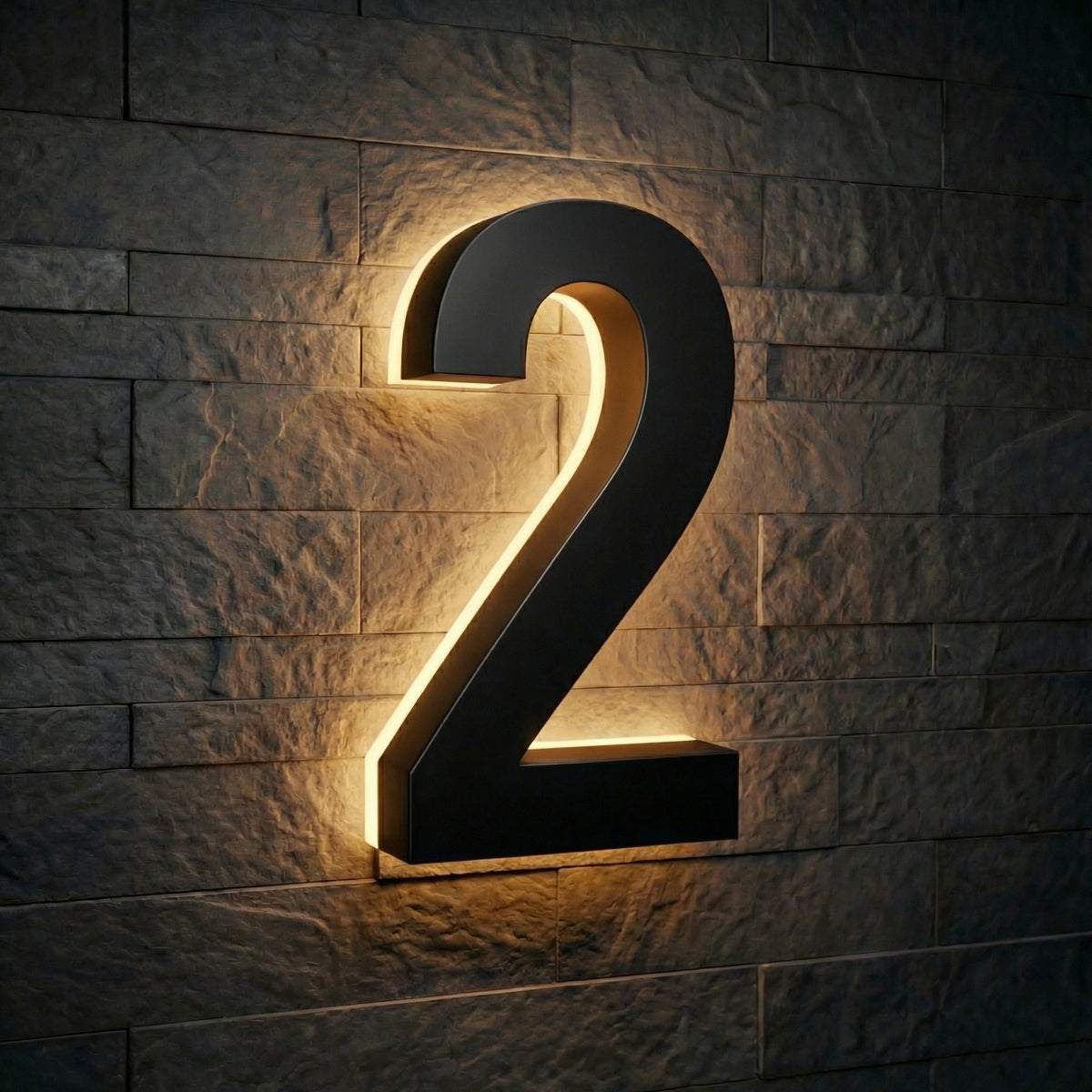 5 inch backlit house numbers - 2700k ABS Polymer - Waterproof