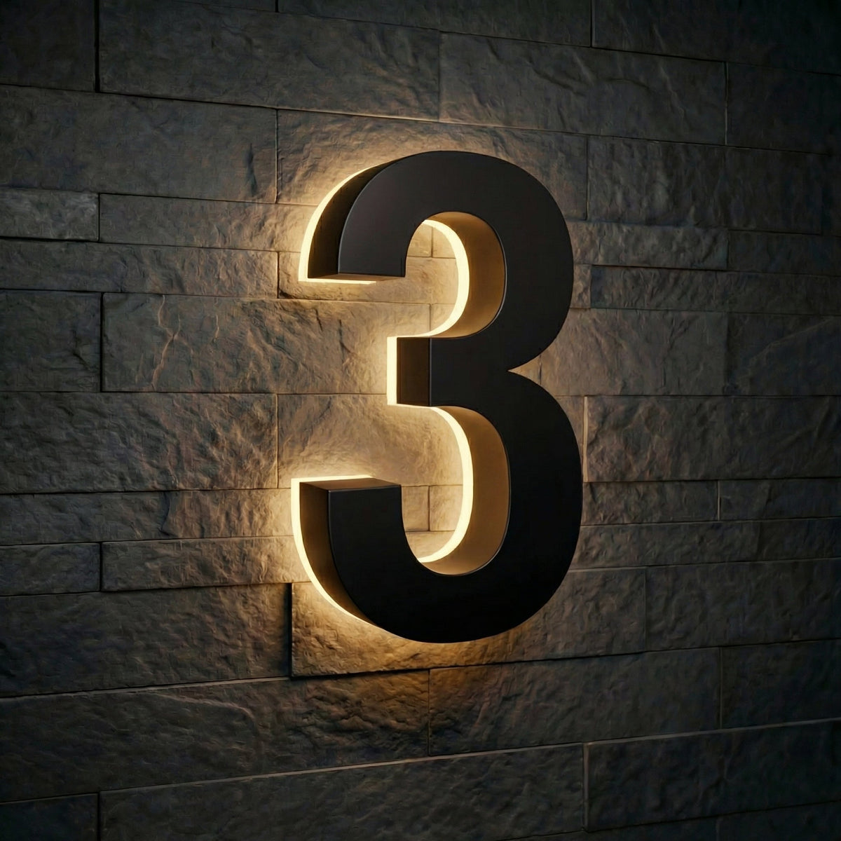 5 inch backlit house numbers - 2700k ABS Polymer - Waterproof