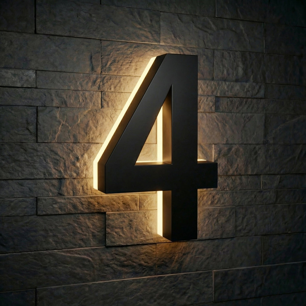 5 inch backlit house numbers - 2700k ABS Polymer - Waterproof